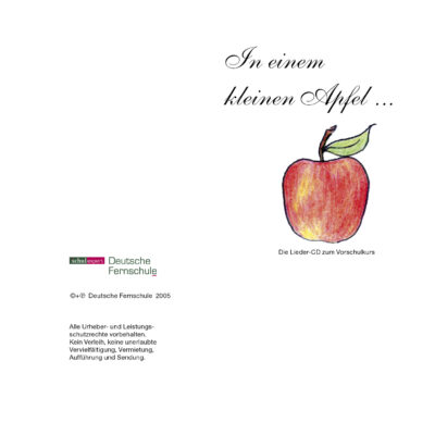 Cover Lieder-CD zur Vorschule 1: In einem kleinen Apfel ...